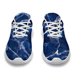 Blue White Marble Print Sport Shoes GearFrost