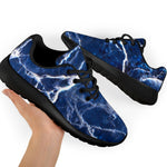 Blue White Marble Print Sport Shoes GearFrost