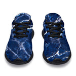 Blue White Marble Print Sport Shoes GearFrost