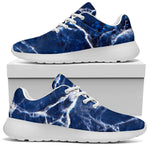 Blue White Marble Print Sport Shoes GearFrost