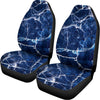 Blue White Marble Print Universal Fit Car Seat Covers