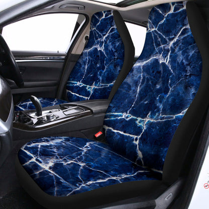 Blue White Marble Print Universal Fit Car Seat Covers