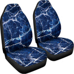 Blue White Marble Print Universal Fit Car Seat Covers