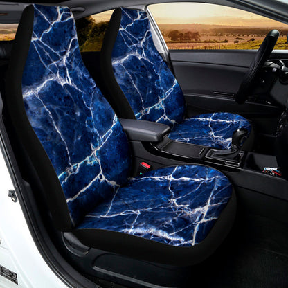 Blue White Marble Print Universal Fit Car Seat Covers