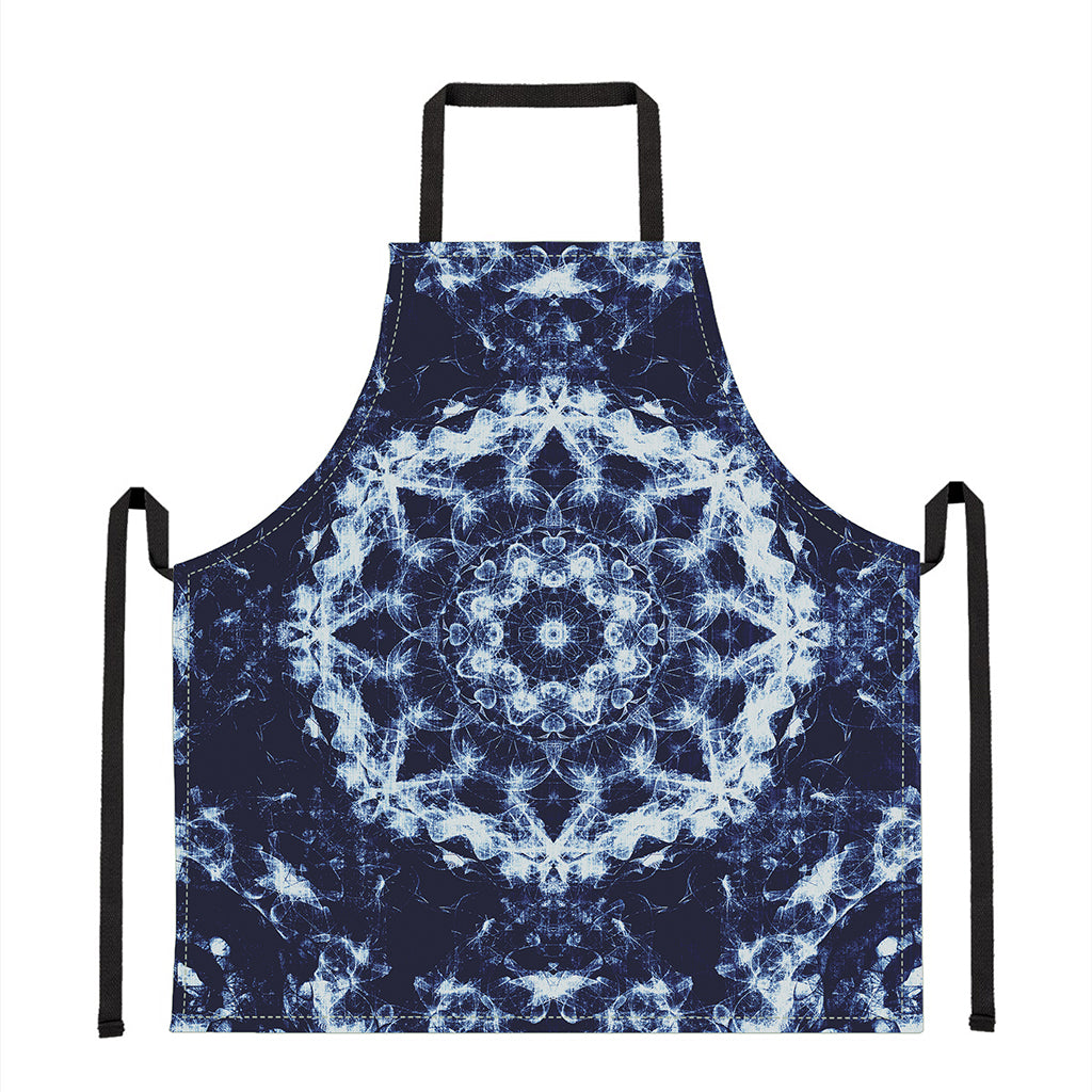 Blue Winter Mandala Print Apron