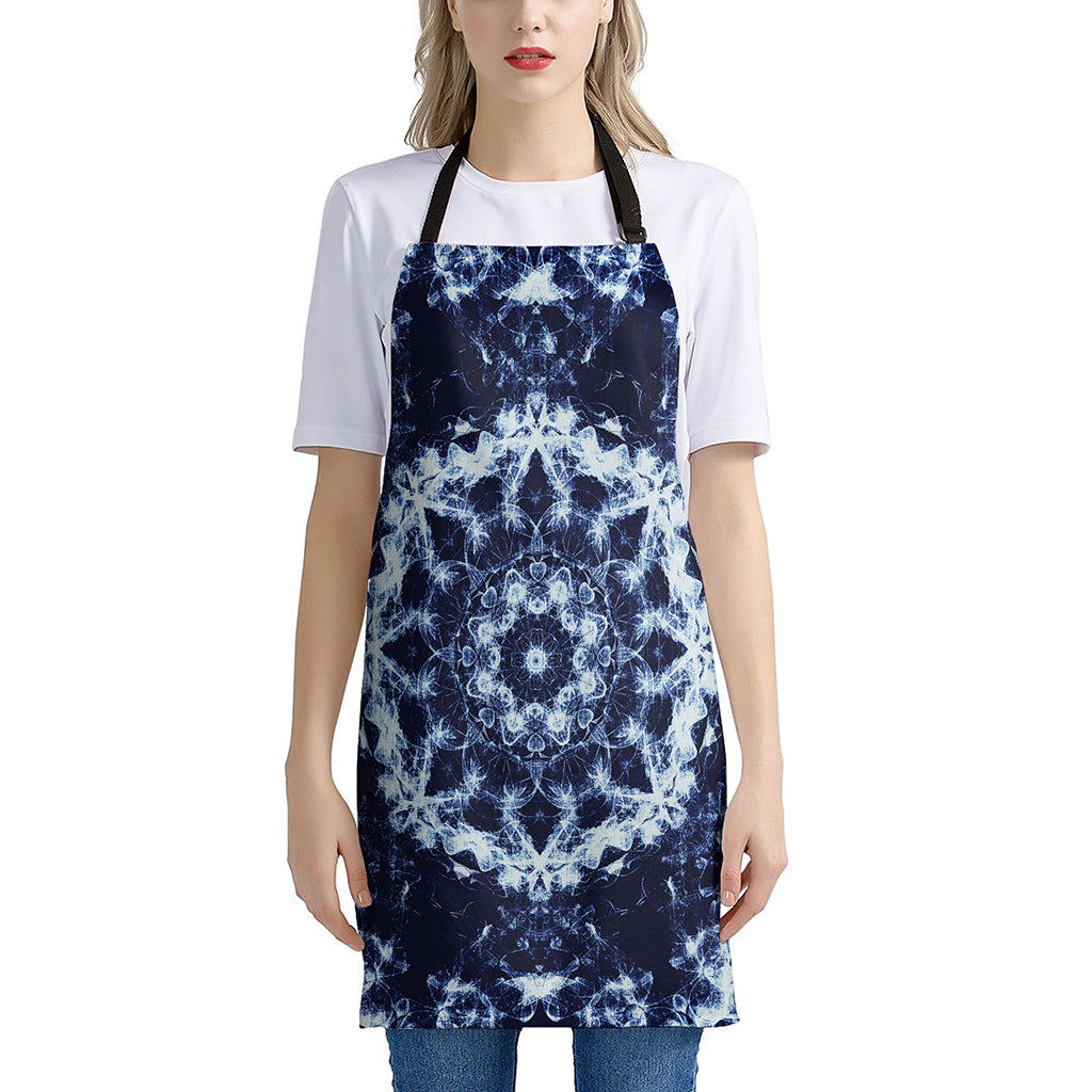 Blue Winter Mandala Print Apron