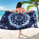 Blue Winter Mandala Print Beach Sarong Wrap
