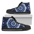 Blue Winter Mandala Print Black High Top Sneakers