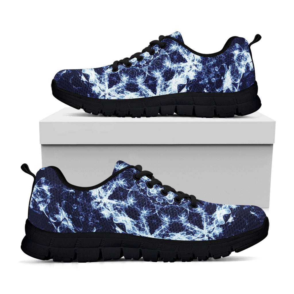 Blue Winter Mandala Print Black Sneakers