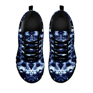 Blue Winter Mandala Print Black Sneakers