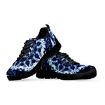 Blue Winter Mandala Print Black Sneakers