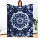 Blue Winter Mandala Print Blanket