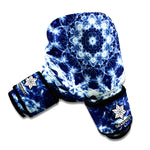 Blue Winter Mandala Print Boxing Gloves
