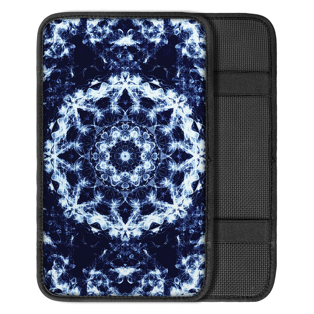 Blue Winter Mandala Print Car Center Console Cover