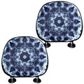 Blue Winter Mandala Print Car Headrest Covers