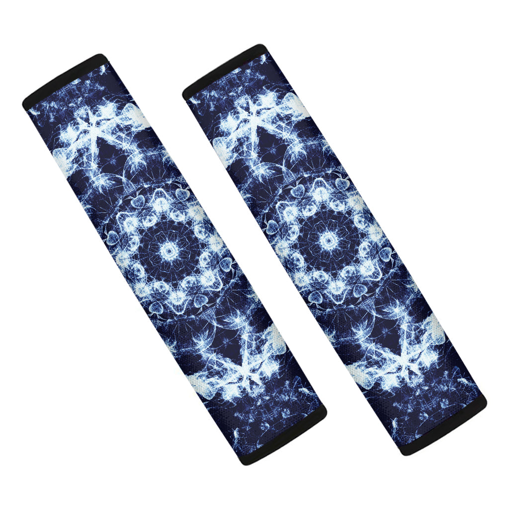Blue Winter Mandala Print Car Seat Belt Covers