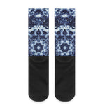 Blue Winter Mandala Print Crew Socks