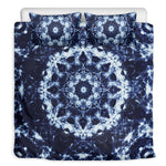 Blue Winter Mandala Print Duvet Cover Bedding Set
