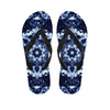 Blue Winter Mandala Print Flip Flops