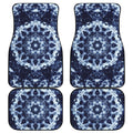 Blue Winter Mandala Print Front and Back Car Floor Mats