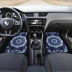 Blue Winter Mandala Print Front and Back Car Floor Mats