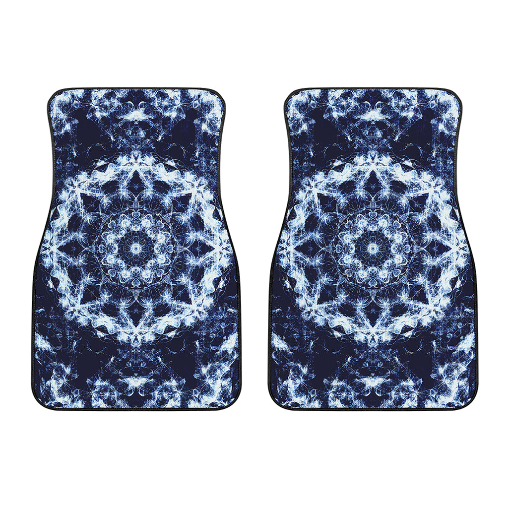 Blue Winter Mandala Print Front Car Floor Mats