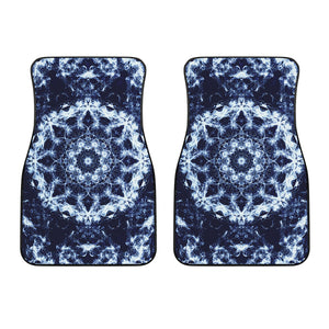 Blue Winter Mandala Print Front Car Floor Mats