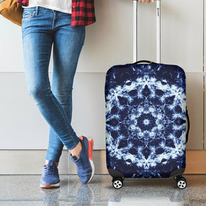 Blue Winter Mandala Print Luggage Cover