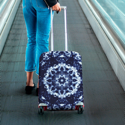 Blue Winter Mandala Print Luggage Cover