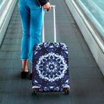 Blue Winter Mandala Print Luggage Cover