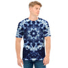 Blue Winter Mandala Print Men's T-Shirt