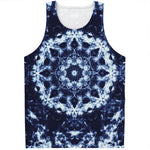 Blue Winter Mandala Print Men's Tank Top