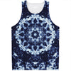 Blue Winter Mandala Print Men's Tank Top