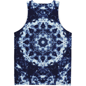 Blue Winter Mandala Print Men's Tank Top