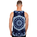 Blue Winter Mandala Print Men's Tank Top