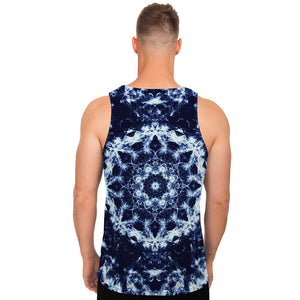 Blue Winter Mandala Print Men's Tank Top