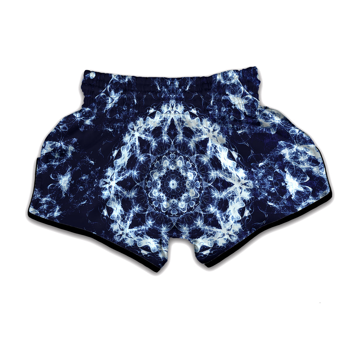 Blue Winter Mandala Print Muay Thai Boxing Shorts