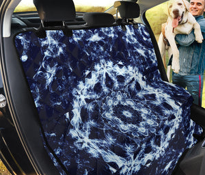 Blue Winter Mandala Print Pet Car Back Seat Cover