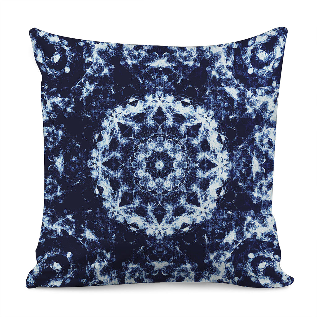 Blue Winter Mandala Print Pillow Cover