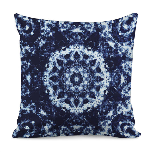 Blue Winter Mandala Print Pillow Cover