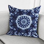 Blue Winter Mandala Print Pillow Cover
