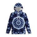 Blue Winter Mandala Print Pullover Hoodie