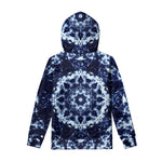 Blue Winter Mandala Print Pullover Hoodie
