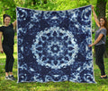 Blue Winter Mandala Print Quilt