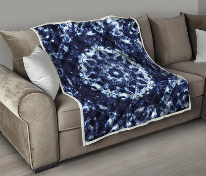 Blue Winter Mandala Print Quilt