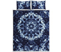 Blue Winter Mandala Print Quilt Bed Set