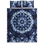 Blue Winter Mandala Print Quilt Bed Set