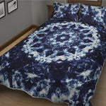 Blue Winter Mandala Print Quilt Bed Set