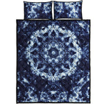 Blue Winter Mandala Print Quilt Bed Set