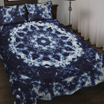 Blue Winter Mandala Print Quilt Bed Set